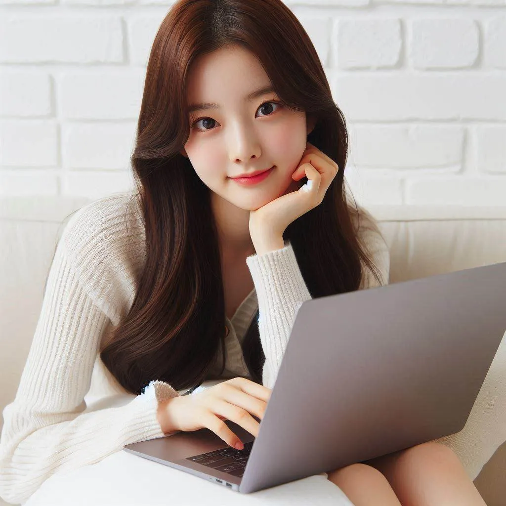 여성 컴퓨터 개발하는 모습9